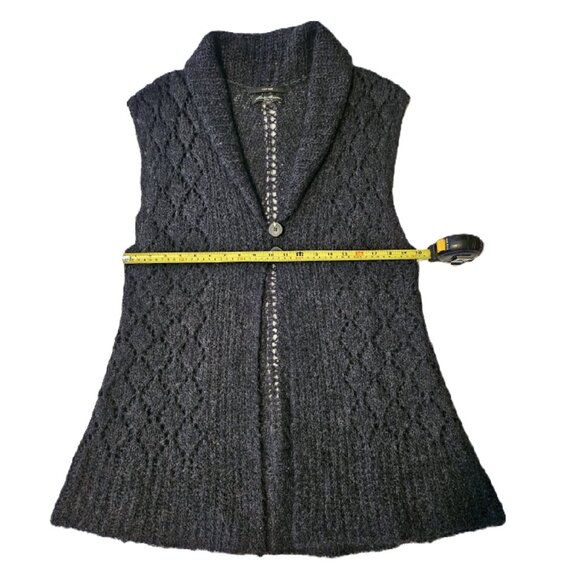 EDDIE BAUER Grey Hand Knit Mohair Blend Sweater Vest Size XL - Picture 3 of 8